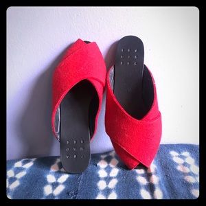 Trademark Red Wool Pajama Slides size 6